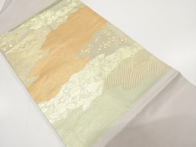 JAPANESE NAGOYA OBI / WOVEN FLOWER ARABESQUE